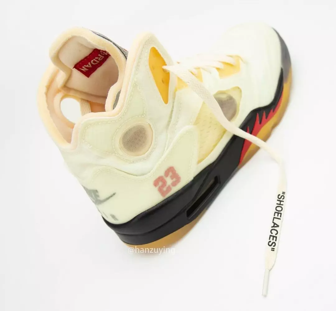 Off-White Air Jordan 5 Sail Fire Red DH8565-100 Chiqarilish sanasi narxi