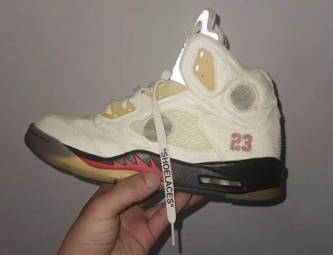 Off-White Air Jordan 5 Sail Fire Red გამოშვების თარიღი