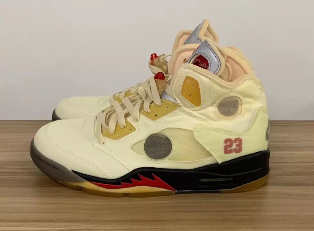 Off-White Air Jordan 5 Sail Fire Red Erscheinungsdatum DH8565-100