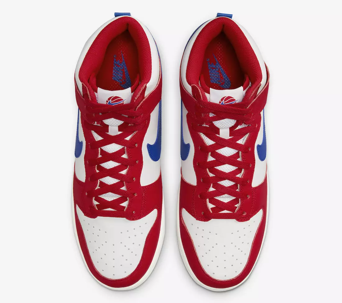 تاریخ انتشار Nike Dunk High USA قرمز سفید آبی DX2661-100