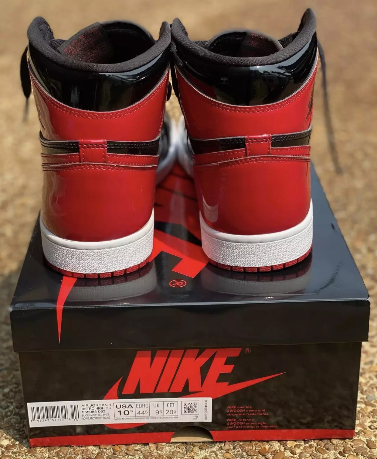 Air Jordan 1 Patent High Bred 555088-063 2021 Санаи нашр