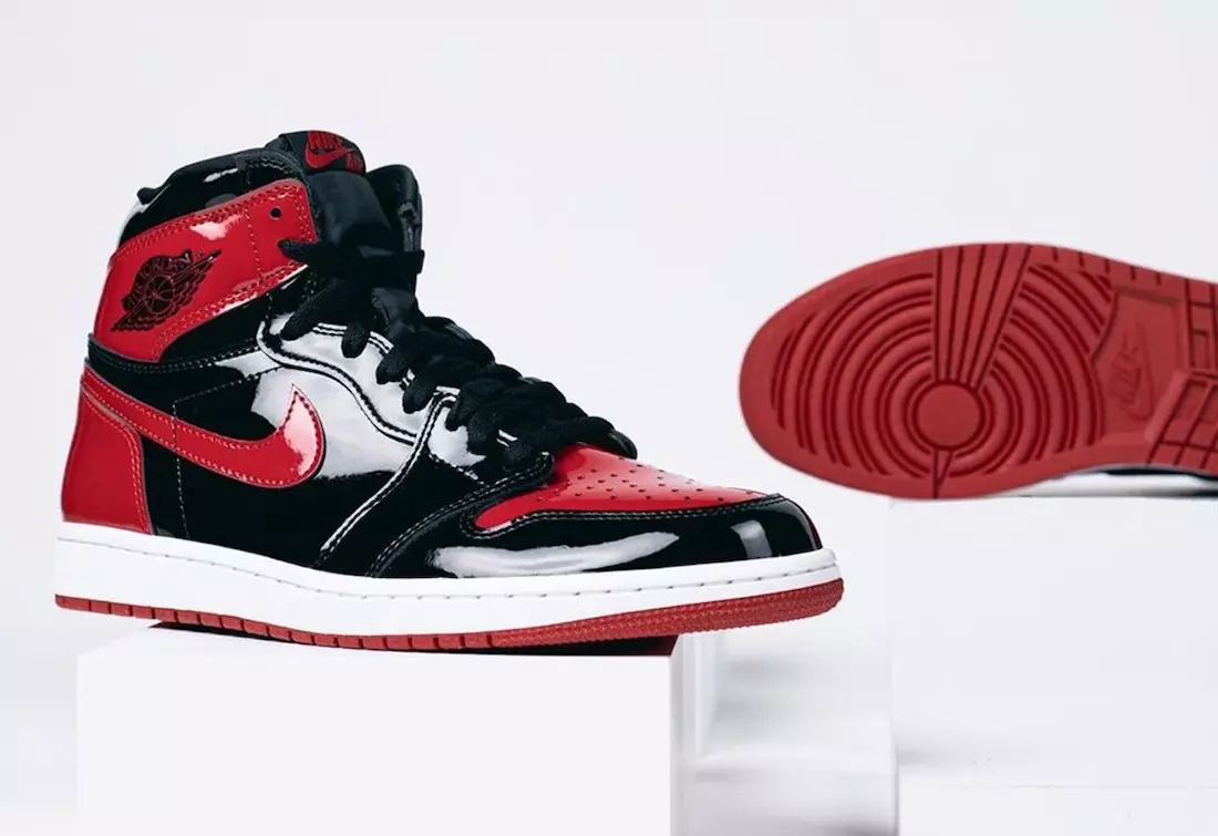 Air Jordan 1 High OG Bred Патент 555088-063 Санаи озод