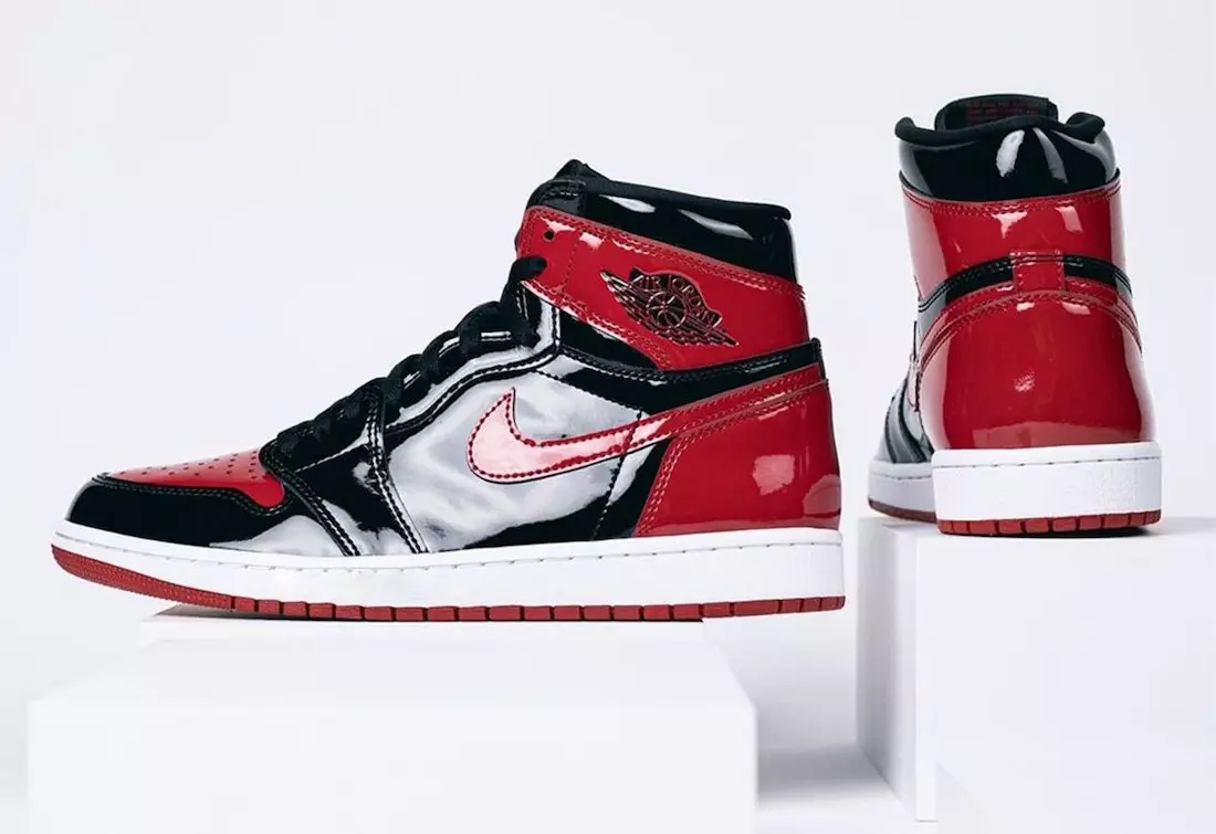 Air Jordan 1 High OG Bred Патент 555088-063 Санаи озод