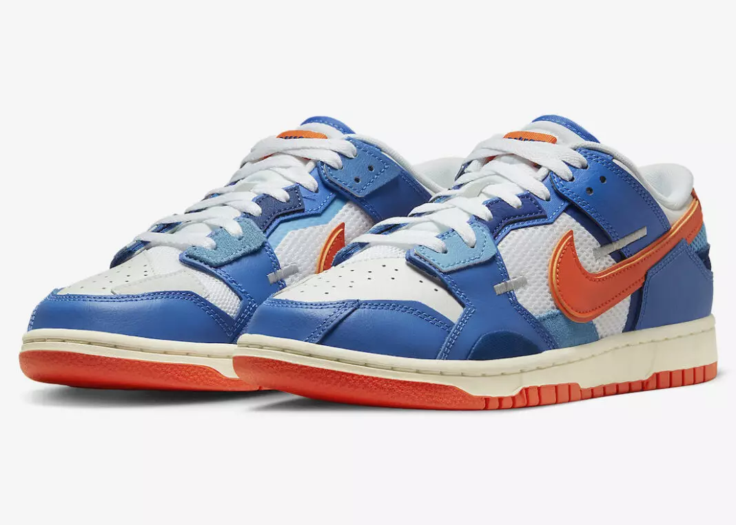 Nike Dunk Low Scrap Hvit Blå Orange DM0128-100 Utgivelsesdato