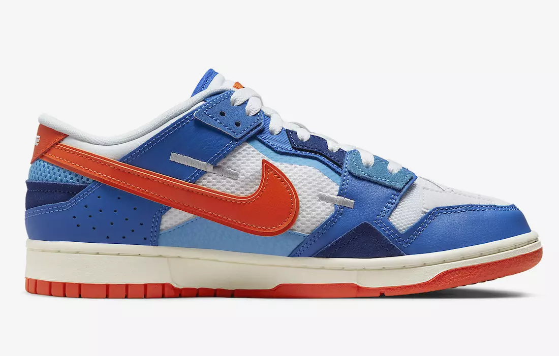 Nike Dunk Low Scrap Blanc Blau Taronja DM0128-100 Data de llançament