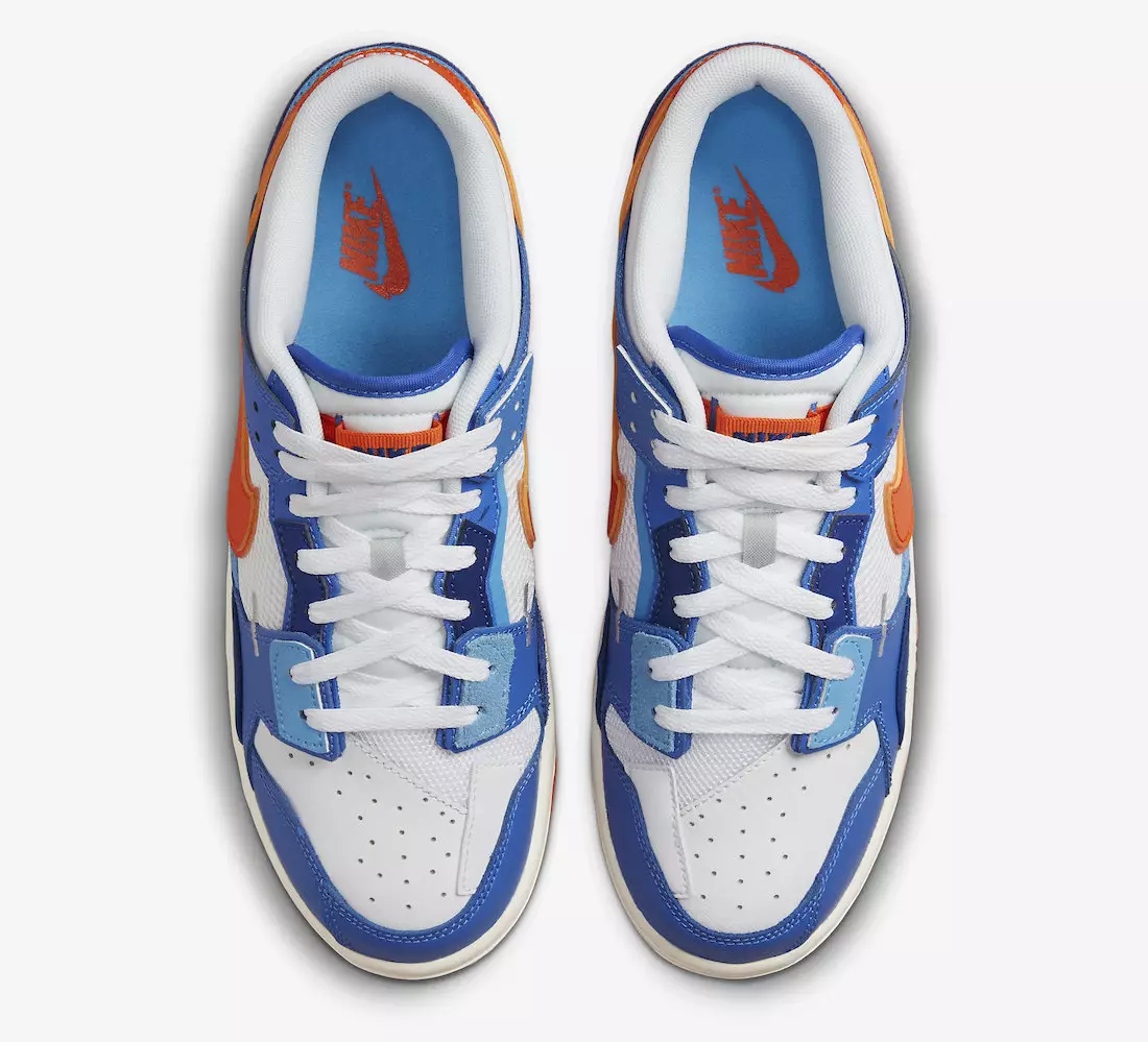 Nike Dunk Low Scrap Blanc Blau Taronja DM0128-100 Data de llançament