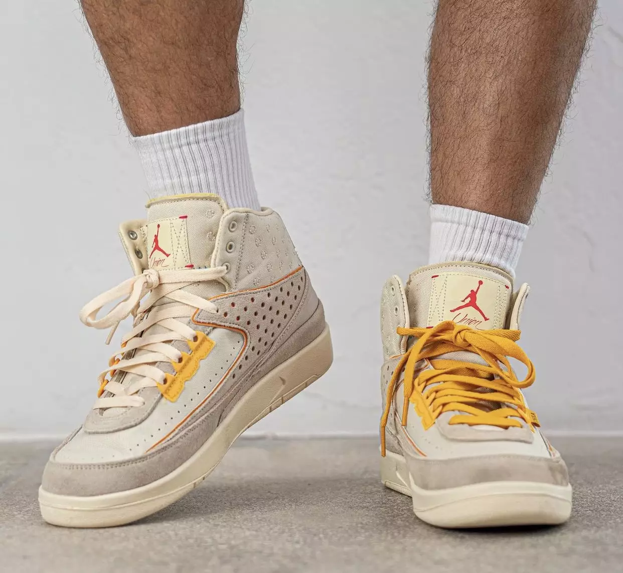 Union Air Jordan 2 rotango išleidimo data ant kojų