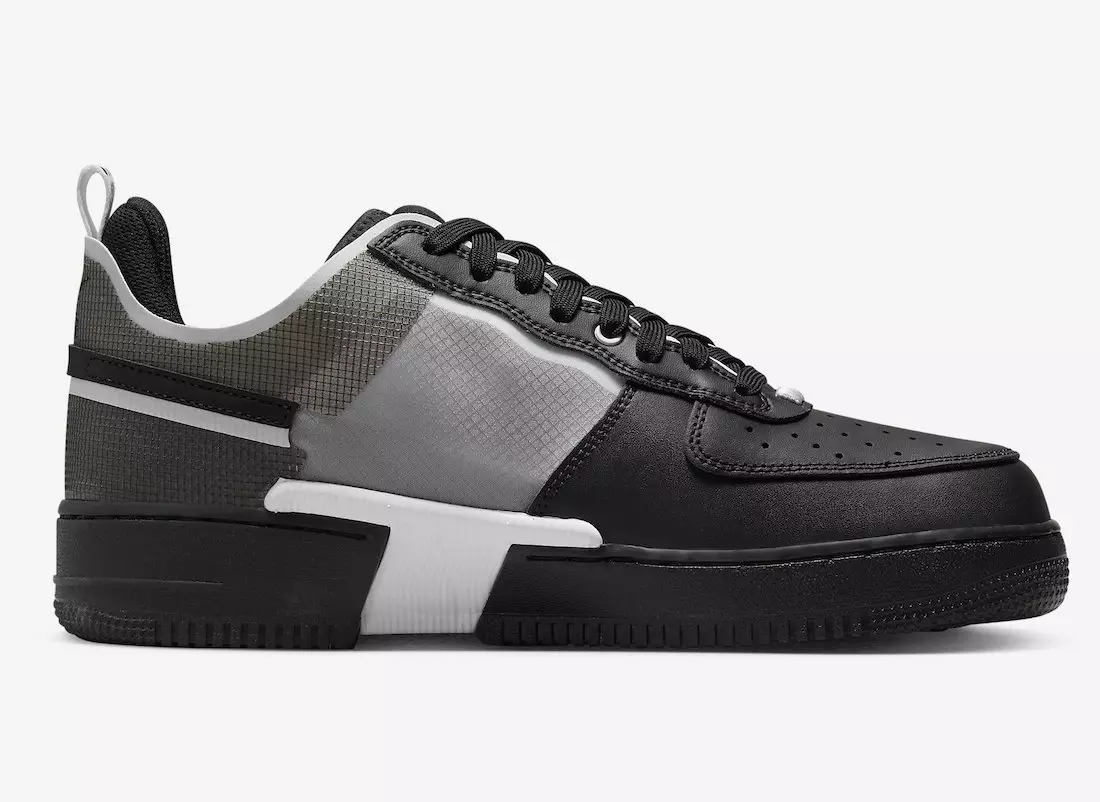 Nike Air Force 1 רעאַגירן שווארצע ווייסע DM0573-002 מעלדונג טאָג