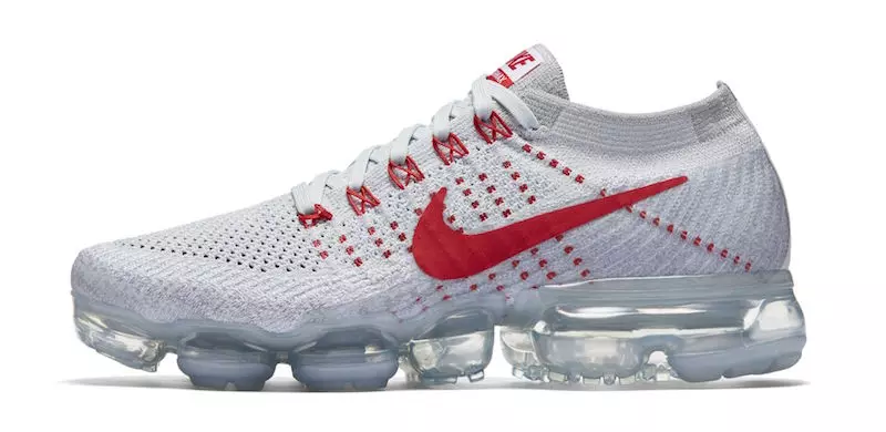 Nike Air VaporMax Flyknit Pure Platinum University Rood