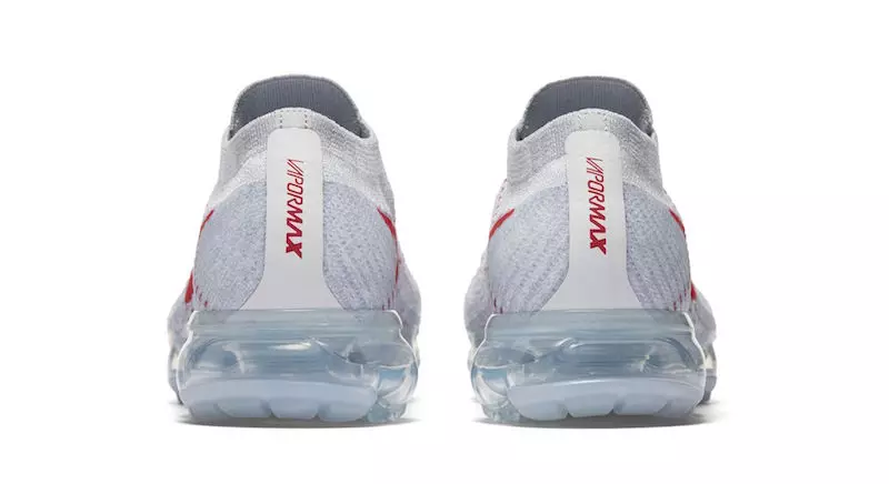 Nike Air VaporMax Flyknit Pure Platinum Üniversite Kırmızısı