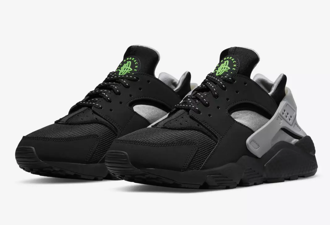 Nike Air Huarache Zwart Grijs Groen DR0141-001 Releasedatum