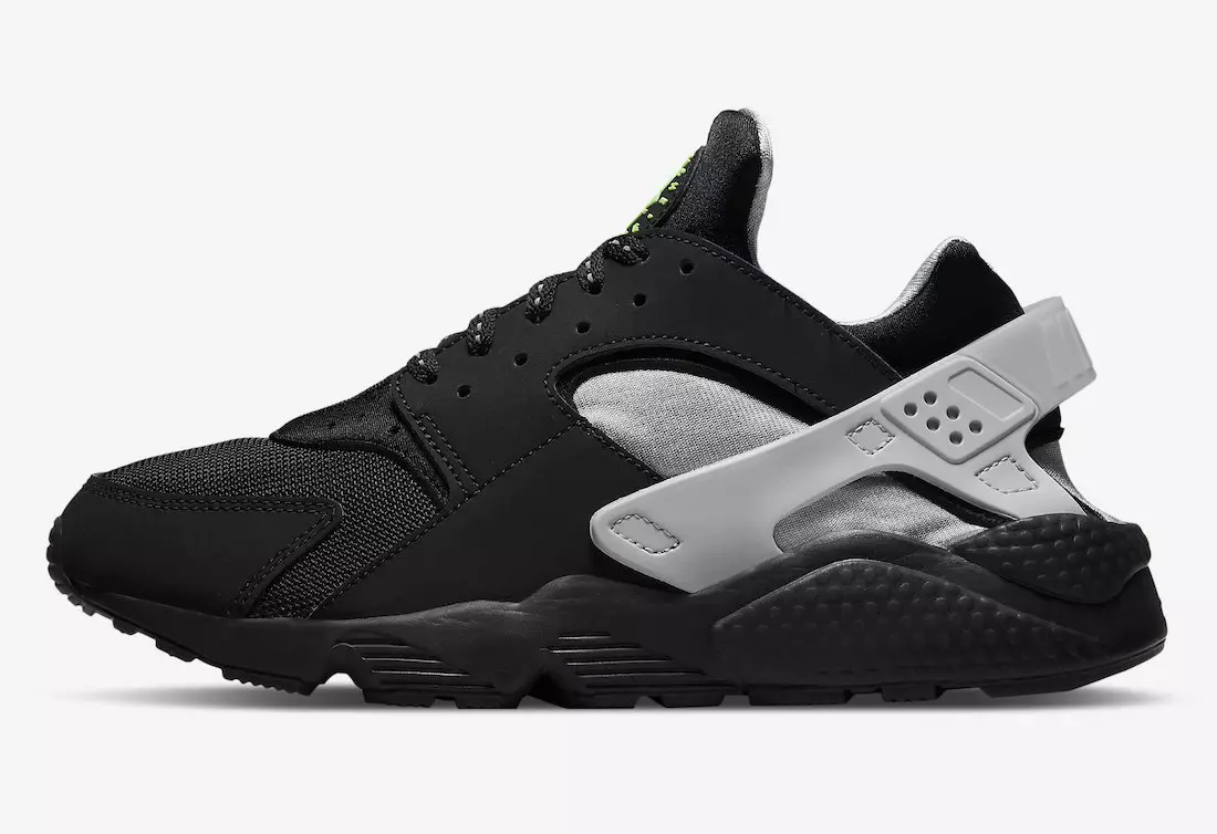 Nike Air Huarache Fekete Szürke Zöld DR0141-001 Megjelenés dátuma