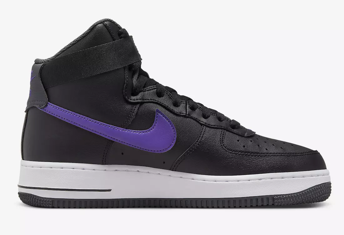 Argolas altas Nike Air Force 1 preto roxo DH7453-001 Data de lançamento