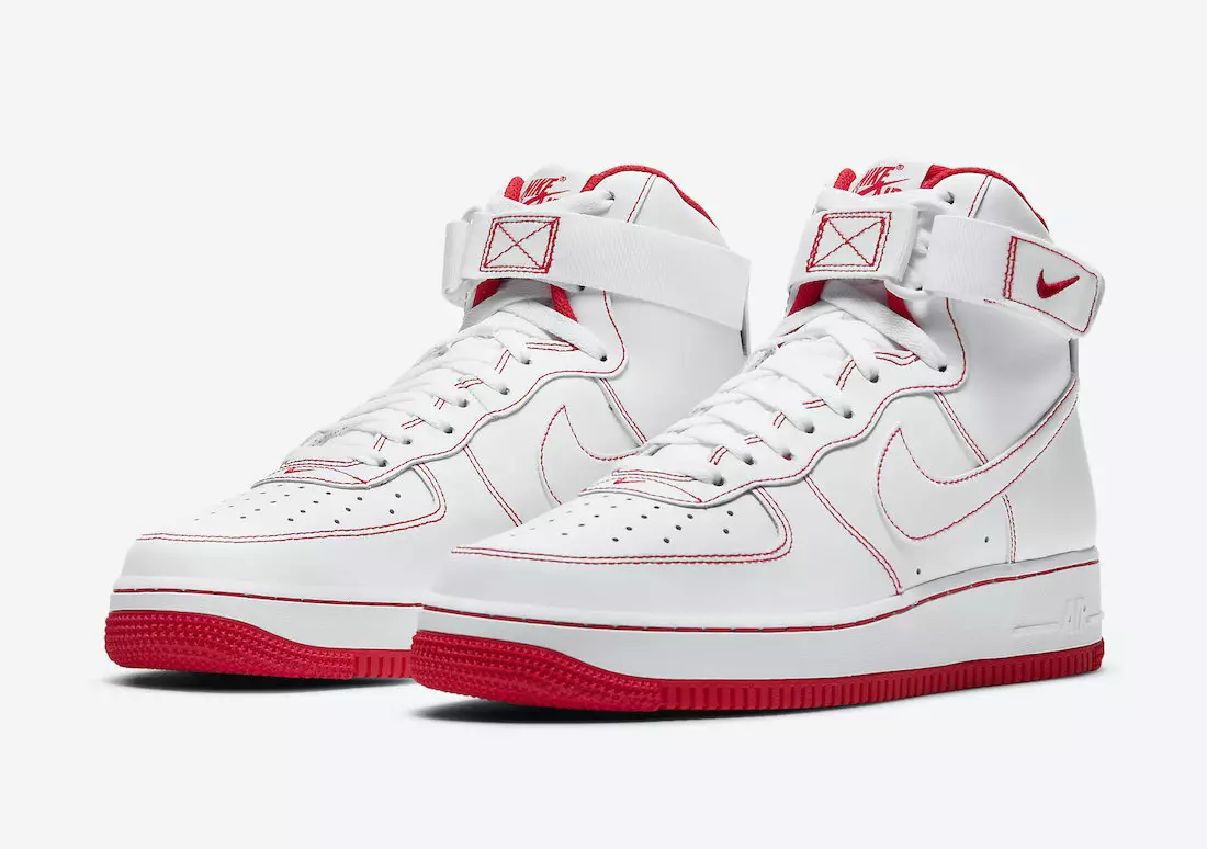 Nike Air Force 1 өндөр ил задгай улаан оёдолоор бүрсэн