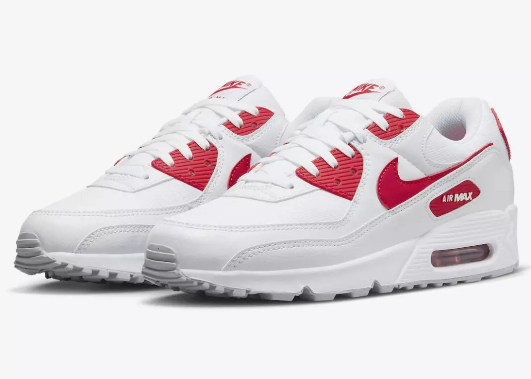 Nike Air Max 90 White Red DX8966-100 Data tal-Ħruġ