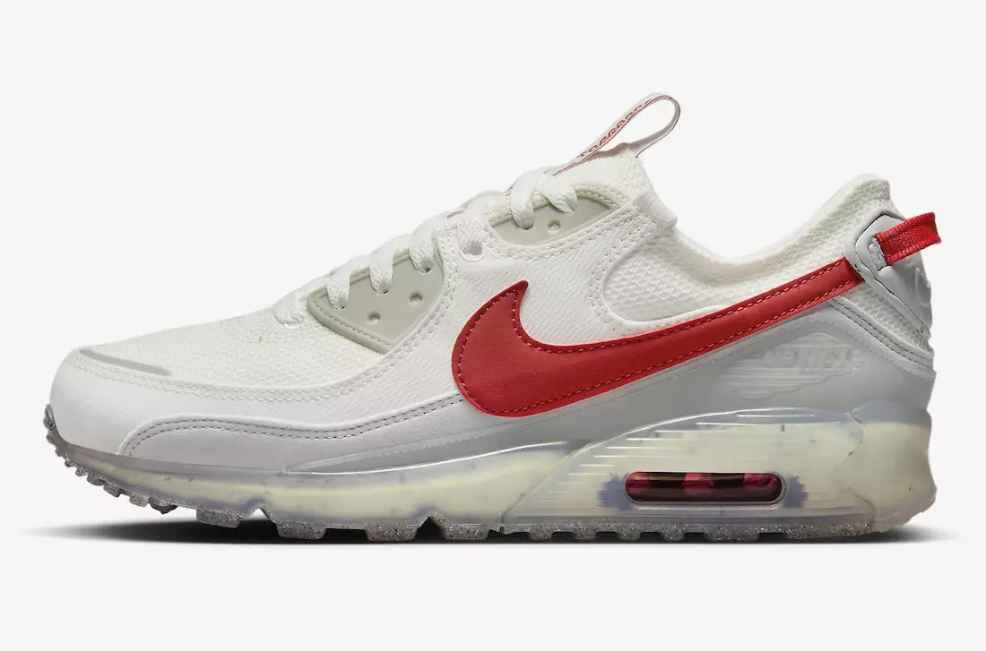 Nike Air Max 90 טערראַסקאַפּע ווייסע רויט DQ3987-100 מעלדונג טאָג