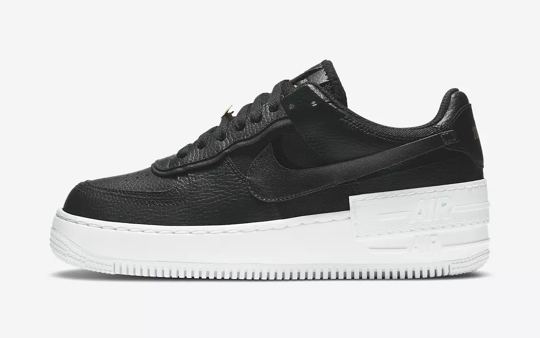 Nike Air Force 1 Shadow Black White Gold DC4459-001 Utgivelsesdato