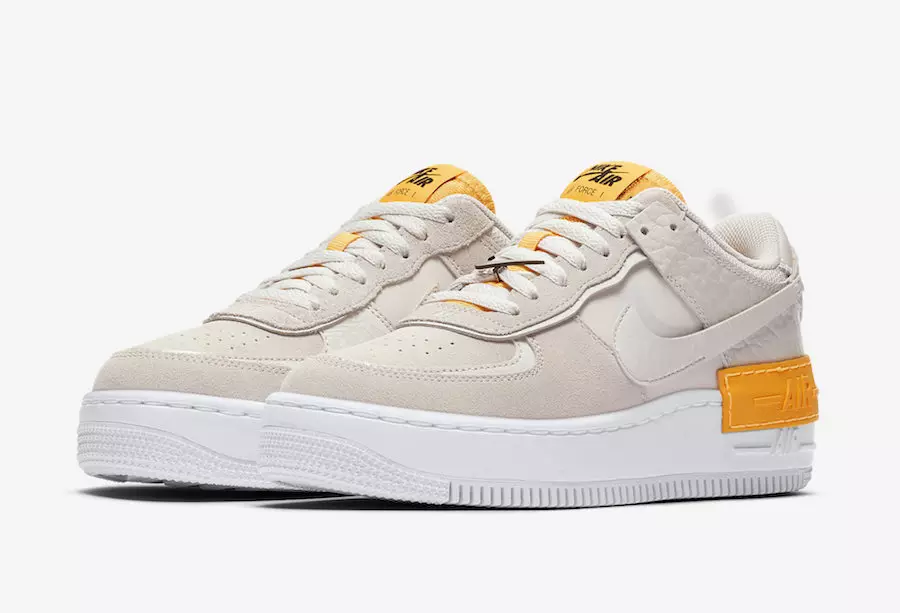 Bézs Nike Air Force 1 árnyék narancssárga díszítéssel