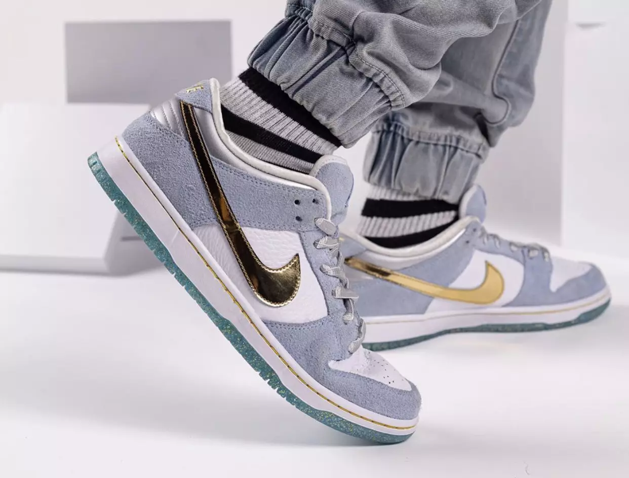 Sean Cliver x Nike SB Dunk Low DC9936-100 Дата выпуска На ногах