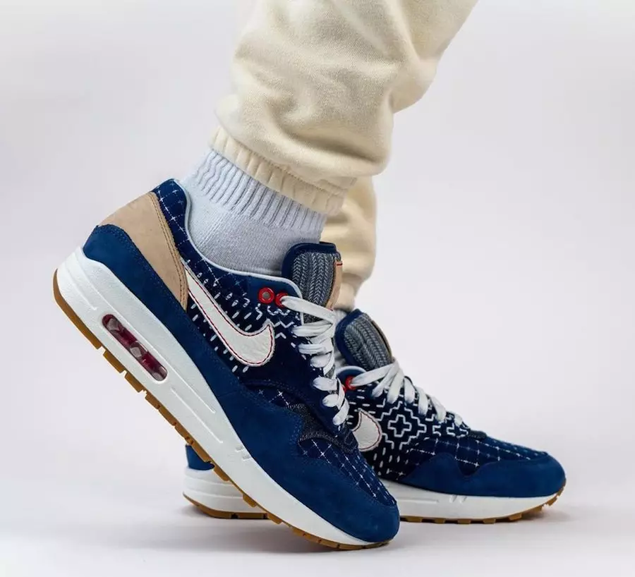 DENHAM Nike Air Max 1 CW7603-400 Tarehe ya Kutolewa Miguu