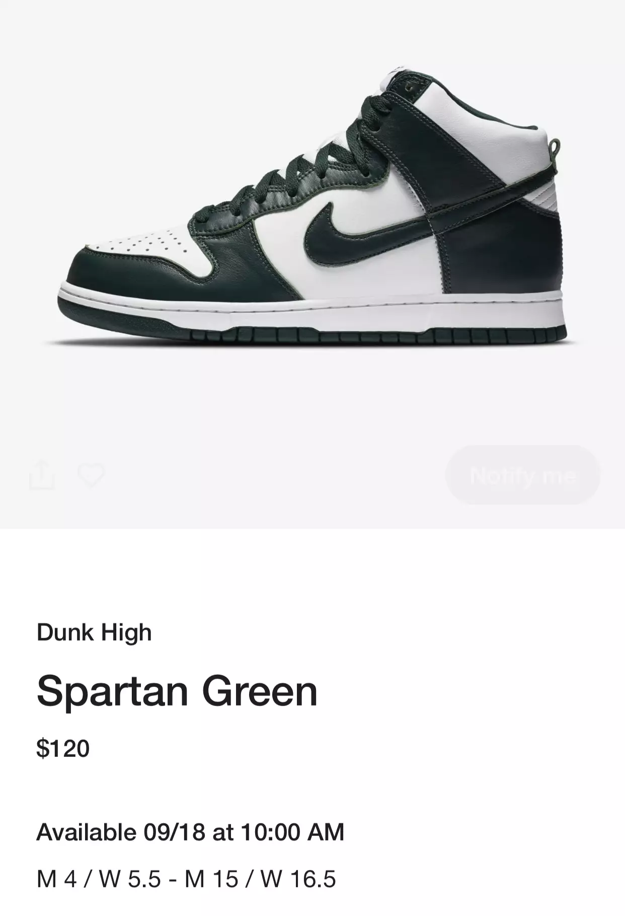 Nike Dunk High Spartan Verde CZ8149-100 2020 Fecha de lanzamiento