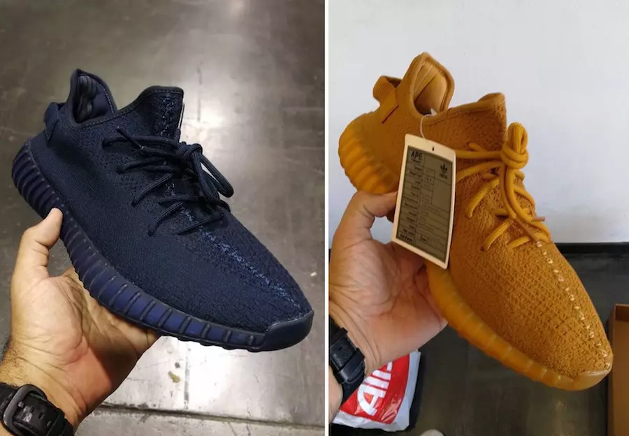 Adidas Yeezy Treisiú 350 V2 Samplaí Blue Gold