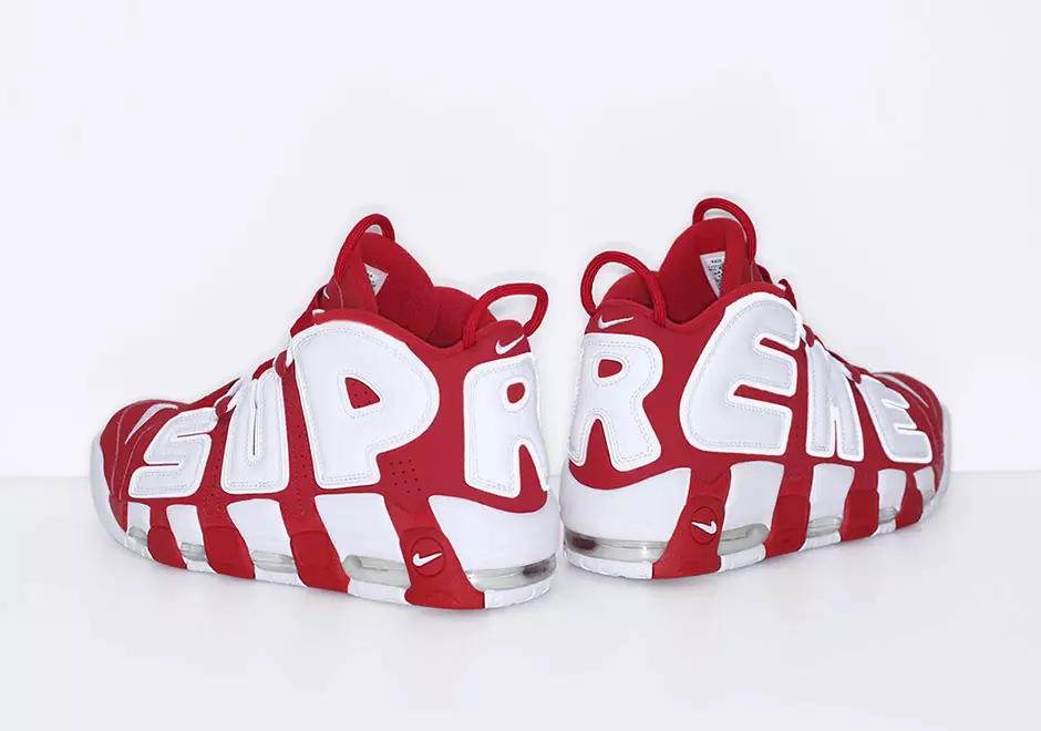 Supreme Nike Air More Uptempo Red White Megjelenés dátuma