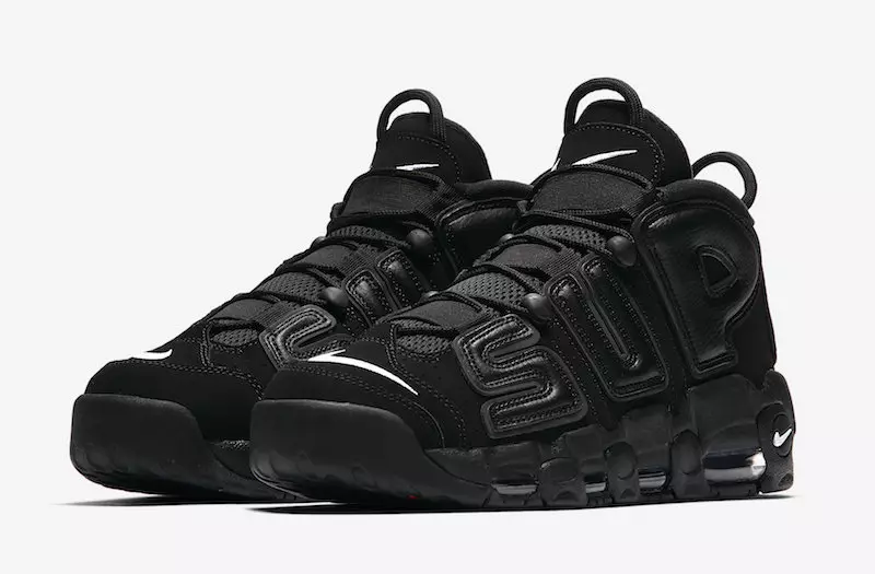 Siyah Supreme Nike Air Daha Fazla Uptempo Yenileme