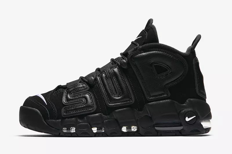 Siyah Supreme Nike Air Daha Fazla Uptempo Yenileme