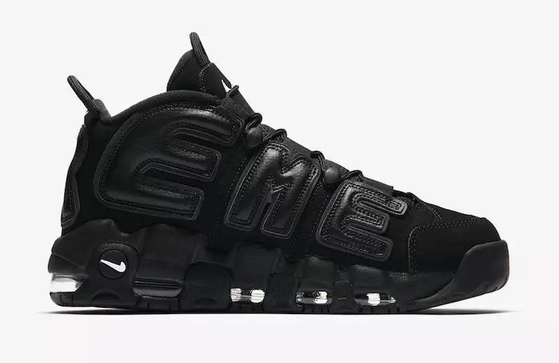 Zwart Supreme Nike Air More Uptempo Restock