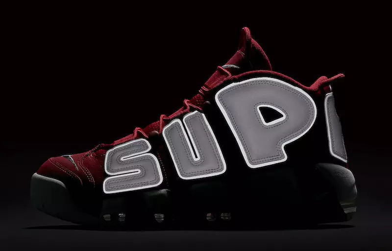 Rød Hvid Supreme Nike Air More Uptempo Restock