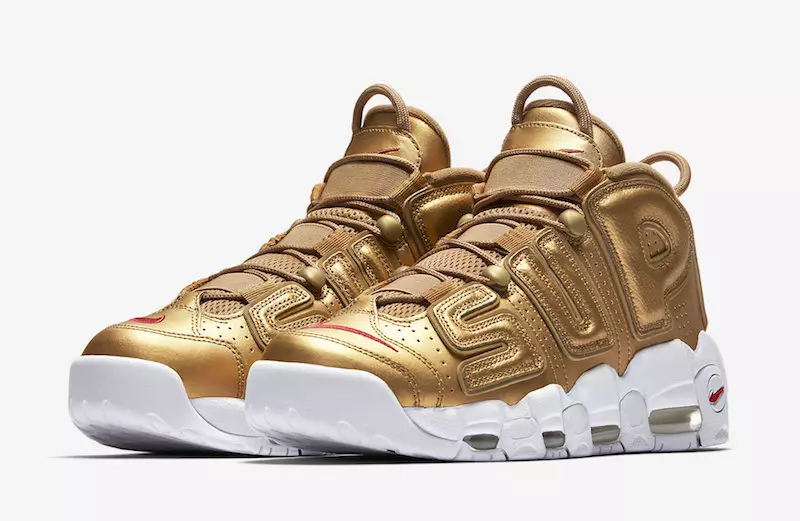 Guld Supreme Nike Air More Uptempo Restock