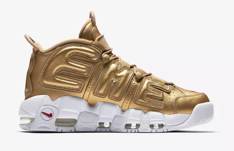 Gold Supreme Nike Air More Uptempo Restock