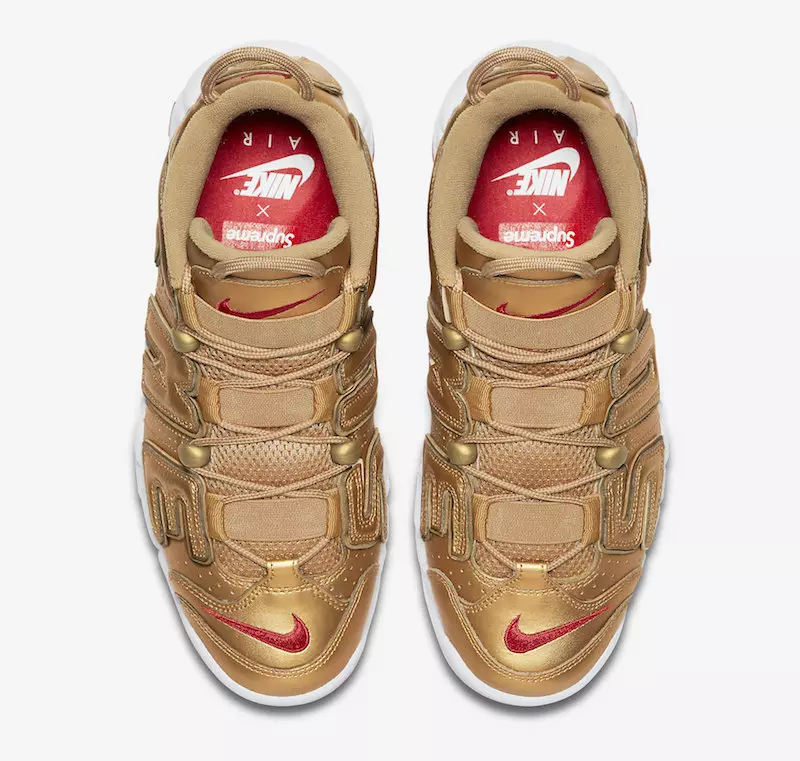 Gold Supreme Nike Air Lisää Uptempo Restock