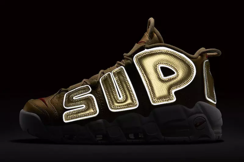 Gold Supreme Nike Air More Uptempo Restock