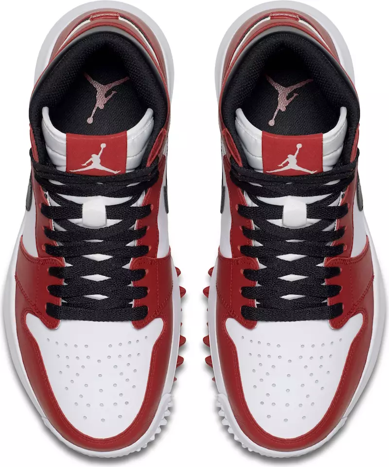 Tênis de golfe Air Jordan 1 Chicago branco metálico