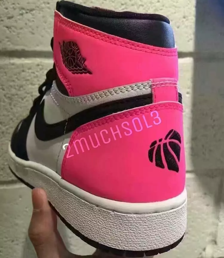 Air Jordan 1 Valentino diena 881426-009 Juoda Rožinė