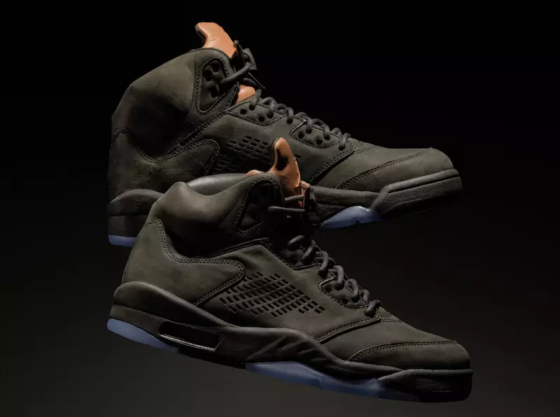 Air Jordan 5 ပရီမီယံ ပျံသန်းမှု Sequoia Metallic ရွှေ