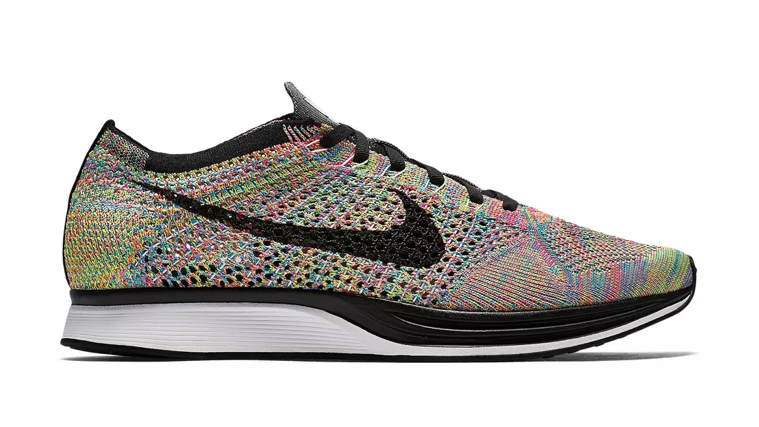 10 کفش ورزشی برتر منتشر شده در سال 2016 Nike Flyknit Racer Multicolor Grey Tongue