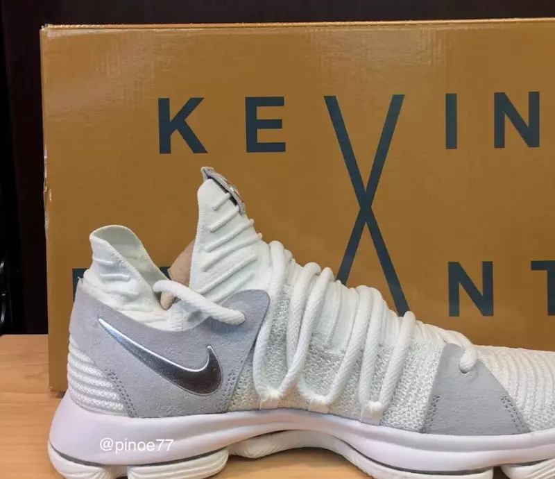 Nike KD 10 Branco Metálico Prata Pura Platina 304772-100