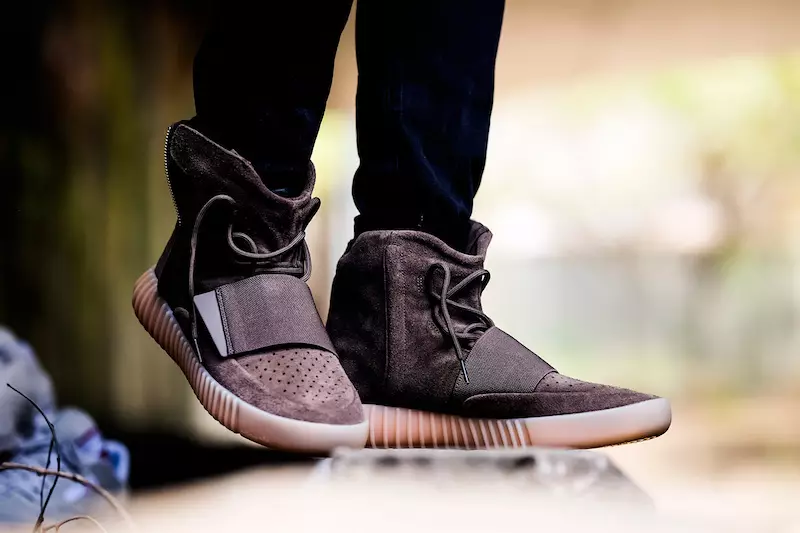 Adidas Yeezy Boost 750 Chocolate Light Brown On Foot