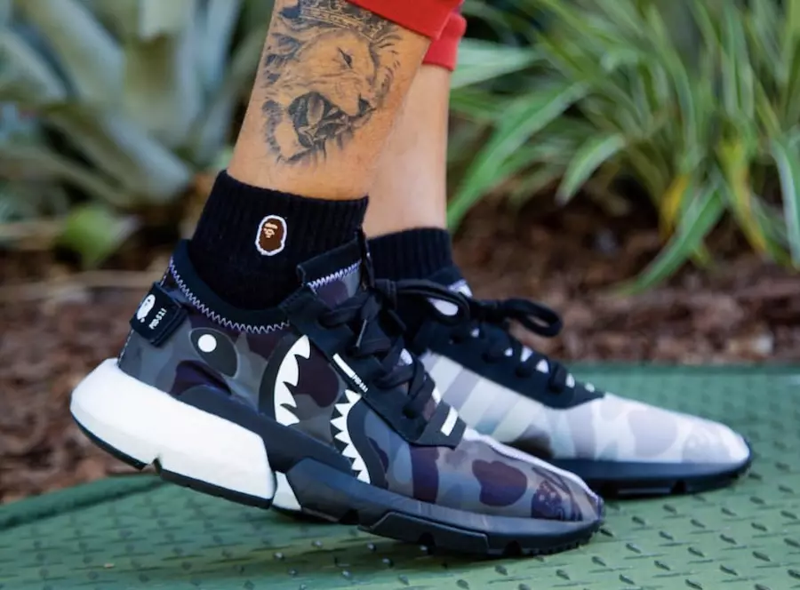 BAPE x სამეზობლო x adidas POD S3.1 ფეხზე