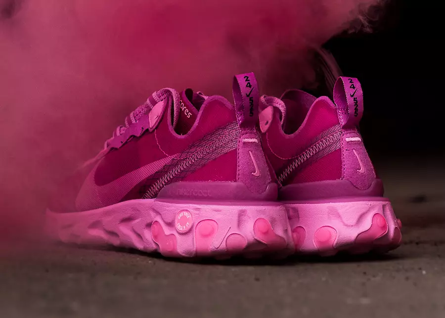 Sala de tênis Nike React Element 87 Rosa Data de lançamento do câncer de mama