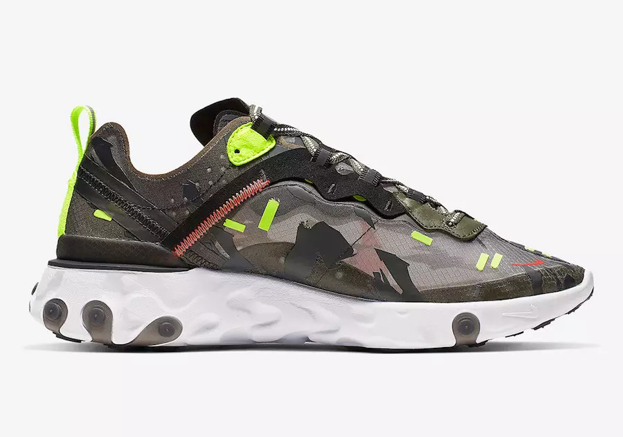 Nike React Element 87 Medium Olive Volt Crimson CJ4988-200 Utgivningsdatum