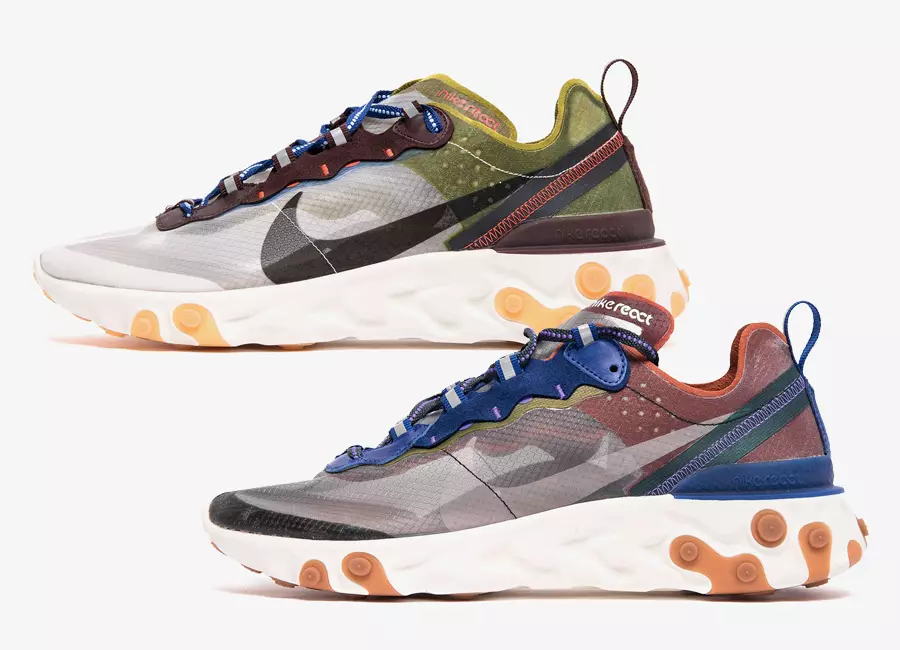 Nike React Element 87 Dusty Peach AQ1090-200 Moss AQ1090-300 Tarikh Tayangan