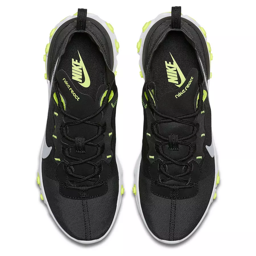 Nike React Element 55 Black Volt Մոխրագույն