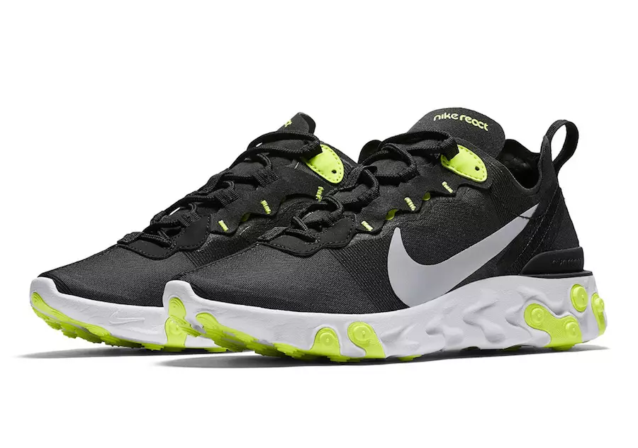 Nike React Element 55 Zwart Volt Grijs