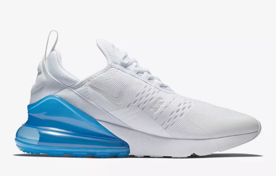 Nike Air Max 270 White Picha ya Bluu AH8050-105