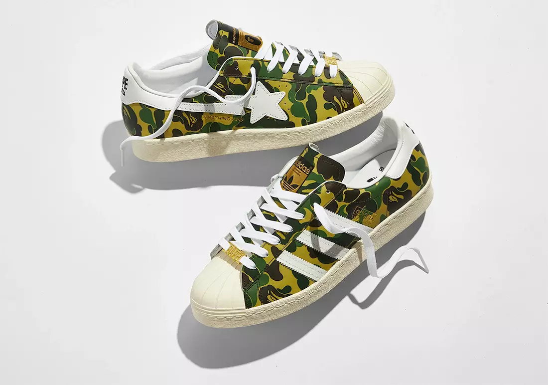 BAPE x adidas Superstar в камуфляжной расцветке Signature ABC