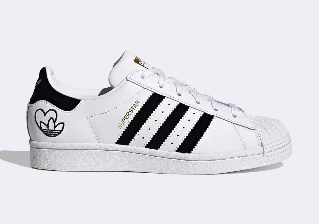 adidas ovoj superzvijezdi dodaje baršunaste logotipe i logotipe u obliku srca